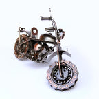 Trebisky Metal Motorcycle Sculpture (Copper Chopper) – Vintage Scrap Art Desk Decor for Office & Home, Unique for Dad, Men, Father, or Biker Enthusiasts