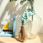 Meplait Wood Bead Garland,39in Farmhouse Beads with Tassels Boho Beads for Tiered Tray Decorative Beads Home Decor