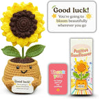 Emotional Support Crochet Sunflower – Handmade Goodbye Gift for Coworkers, Graduates – Positive Affirmation Flower “You’re Going to Bloom”, Congrats Class High School College, Graduation Gifts