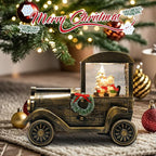 Christmas Snow Globe Lantern Truck Water Glittering Globe with Snowman 8 Music Songs Christmas Snow Globes USB & Battery Operated for Christmas Festival Decorations Gifts (Truck-Snowman)