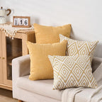 HPUK Decorative Throw Pillow Covers Set of 4 Couch Pillows Accent Cushion Cover for Couch Sofa Living Room, 20"x20" inches, Ochre