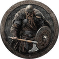 Vintage Viking Warrior Sign Metal Sign Retro Round Tin Sign Aluminum Sign for Farmhouse Yard Home Bar Bedroom Wall Decor 8 Inch