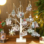 Suzile 36 Pcs Wooden Ornaments Vintage Tree Ornaments Decorations for Tree Wreaths Hanging Wood Cutouts Decor for Home Winter Party(Snowman Style)