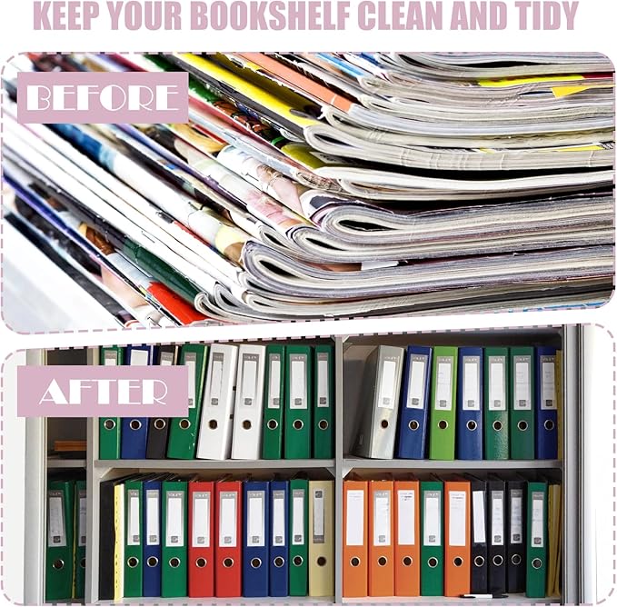 60 Pcs 3 Hole Punched Magazine Holders for Binders 11.6 in Plastic Magazine Organizer 3 Ring Binder Insert Strips Clear Magazine Collector for File Book Craft Paper
