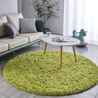FJZFING Grass Green Round Rug Ultra-Soft Plush Modern 6x6 Circle Area Rug for Kid's Bedroom, Fluffy Shag Circular Rug for Nursery Room, Cute Grass Green Carpet for Teen's Room