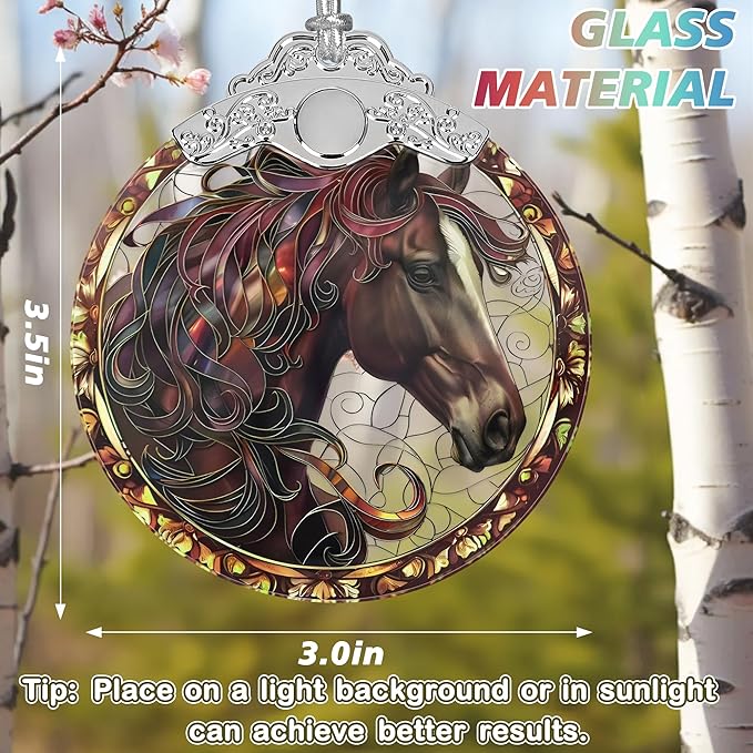 Horse Stained Glass Orament - Christmas Ornament - Christmas Decorations for Tree - Holiday Present ldeas - Gift Exchange