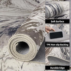 Ciicool Modern Abstract Area Rug 2x3 Washable Small Soft Entryway Rugs, Brown Non-Slip Low Pile Throw Entry Rug, Foldable Kitchen Bathroom Rugs Floor Carpet for Entrance Bedroom Indoor Doormat