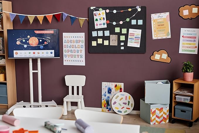 Large Bulletin Board - Foldable 36x60 Inches Cork Board Alternative with 20 Push Pins, 5' x 3' Self-Adhesive Felt Bulletin Board for Wall, Home Office Classroom Decor