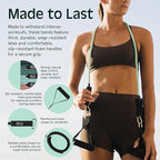Retrospec Train Resistance Bands Set for Working Out - 5 Stackable Bands, Handles & Door Anchor - Portable Fitness Equipment for Physical Therapy & Yoga Includes Carry Bag