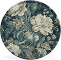 Wall Picture, with Flowers Printed Circular Iron Hanging Picture,Wall Art Decor,Home for Bedroom Living Room Bathroom Decor,Iron Painting 11.8X11.8 in