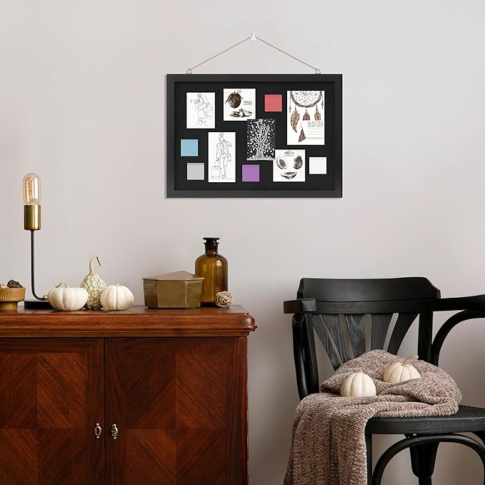 DAHAPYBOO Cork Board with Linen Black 2Pack,Bulletin Board 17"x12", Corkboards for Office Home School Message Board or Vision Board Decoration.