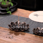 GARMOLY Large Incense Holder for Sticks Anti-Ash Spilling, Brass Lotus Incense Stick Holder and Detachable Ash Catcher