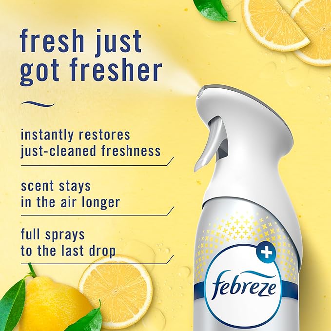 Febreze Air Mist, Air Freshener Spray, Odor Fighting Room Spray, Deodorizer for Home Bathroom Kitchen Office Apartment Dorm Room Classroom, Kitchen Base Mix, 8.1oz, 3ct