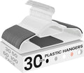 SONGMICS Pack of 30 Coat Hangers, Space-Saving Plastic Clothes Hangers, Non-Slip, 0.2 Inches Slim, 16.5 Inches Wide, 360° Swivel Silver Hook, White and Dark Gray UCRP20WG30