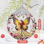 Butterfly Fairy Christmas Ornament - Stained Glass, Tree Decor, Gift Exchange Idea