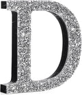 Qunclay 12'' Silver Crystal Diamond Bling Letters Crushed Diamond Decoration Wooden Glitter Letter with Screw and Hooks Rhinestone Gift for Wedding Y2k Mcbling Bedroom Wall Decor (Letter D)