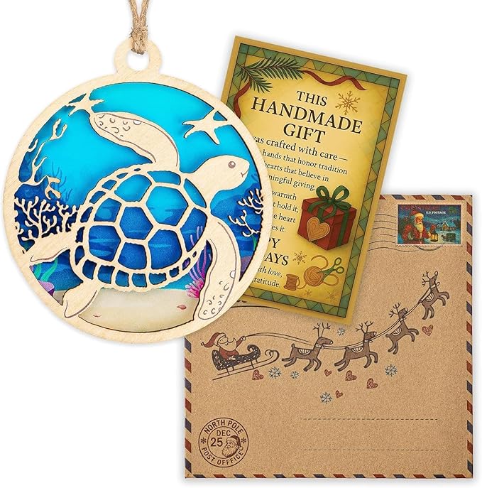 Sea Turtle Ornament, Turtle Ornament 2026, Unique Turtle Gifts for Women, Coastal Christmas Ornaments, Handmade Ocean Decor, Beach Themed Christmas Ornaments, Special Idea