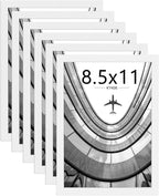 KTKDE 8.5x11 Picture Frame set of 6, Certificate Document Frame Diploma Frames White, Poster and Photo for Wall Hanging or Tabletop with Shatter Resistant Plexiglass Home Decor best gift