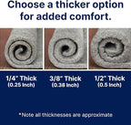 RUGPADUSA - Eco Plush - 12'x15' - 1/4" Thick - 100% Felt - Premium Cushioned Rug Pad - Available in 3 Thicknesses, Many Custom Sizes