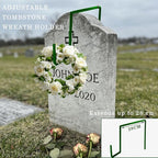 Wreath Stands for Cemetery Adjustable Wreath Hangers for Front Door Headstone Decorations for Cemetery Over The Door Hooks for Cemetery Halloween, Christmas 2 Pack