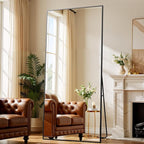 BEAUTYPEAK 86"x40" Rectangle Full Body Floor Mirrors, Full Length Mirror with Stand, Large Black Mirror for Bedroom, Dressing Room, Leaning, Standing or Hanging Horizontally/Vertically
