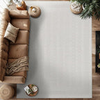 Micro Loop Indoor Rug White 5x7 Boho Geometric Neutral Area Rugs for Living Room Soft Luxury Modern Low and High Pile Durable Stain Resistant Non-Shedding Indoor Area Carpet 5 x 7