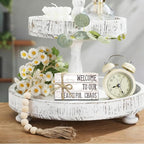 Ycyfckdr Decorative Wood Book Stack for Home, Welcome to Our Beautiful Chaos, Rustic Table and Living Room Bookshelf Farmhouse Decor (L70)