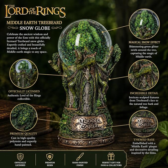 Nemesis Now Lord of The Rings Snow Globe, Middle Earth Collectible, Officially Licensed, Hand-Painted Resin, 19cm - Treebeard