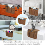 Bedside Caddy Bedside Storage Organizer Magazine Phone Tablet iPad Remote Holder, Organizer Caddy for Home College Dorm Bed, Sofa, Bunk Bed (Chocolate)
