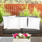 Covers & All Throw Pillow Inserts Only (Pack of 4, White), 65 GSM Non-Woven Fabric with 15D Silicon Fiber Filling, Durable Soft Universal uses for Home Decor Office Indoor Outdoor (Square 14" x 14")