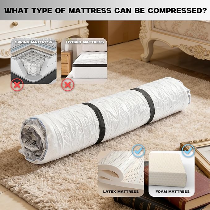 Vacuum Mattress Bag for moving, Vacuum Sealed Bags for Mattress Storage, Mattress Compression Bag, Foam and Latex Mattress Vacuum Bag with Straps(KING. CAL-KING)