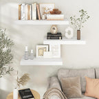 Venusmiles Floating Shelves for Wall, 30" W x 12" D x 2" H, 2 Pack of Long Wall Mounted Engineered Wood Shelves with Invisible Brackets for Living Room, Bedroom, Bathroom, Kitchen Decor, White