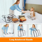 Vieshful 5 Pack Clear Comforter Storage Bag, 60L Clothes Storage Bag with Zipper Closet Organizer, Plastic Storage Containers Moving bags for Comforter, Blanket, Bedding, Duvet, Toys