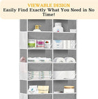 2 Pack Over The Door Organizer 5 Tiers, Extra Large Behind Door Storage of 10 Compartments, 80 lbs Weight Capacity Over Door Organizer, Door Hanging Organizer for Closet, Diaper Organizer, Light Gray