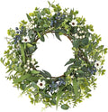 LZNPA 24 Inch Spring Summer Wreaths for Front Door Eucalyptus Wreath with Blue Berries Elegant Durable Greenery Front Door Wreath for Outside Wedding Farmhouse Porch Wall Room Home Decor