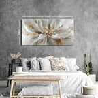 Flower Wall Art Vintage White Floral Canvas Pictures Abstract Blooming Flower Prints Painting Large Abstract Botanical Blossom Wall Decor Elegant Artwork Bedroom Living Room Decoration 29.53x57.87"