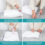 Vacuum Storage Bags for moving, Vacuum Seal Bags for Memory Foam, Latex, Clothing & Bedding, Space Saver Bags (10 Small)