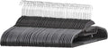 Amazon Basics Non-slip Heavy Duty Space Saving Plastic Hangers with Rubber and Horizontal Bar, Lightweight, Gray, Pack of 50