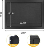 AKTOP Black Cork Board Bulletin Board with Linen 18" X 24", Large Framed Corkboard for Wall, Hanging Pin Board Picture Board for Home Office Decor, Cute Vision Board with Pushpins, 2 Pack