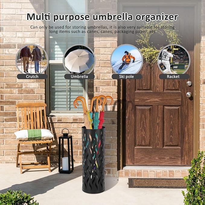 Umbrella Stand, Metal Umbrella Holde,r Hollowed Umbrella Rack, Freestanding Umbrella Stand Rack, Practical Umbrella Organizer, Indoor Umbrella Storage Rack for Home Entryway