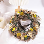 10 Inch Handmade Dried Flower Wreath - Small Real Plant Floral Wreath, Rustic Boho Wall Decor for Home, Door, Window, Wedding, Fall Decor
