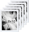 KTKDE 8x10 Picture Frame Set of 5,White Wooden frames, Vertical & Horizontal Wall Hanging for Wall or Tapletop Display,Studio Gallery Photo Frame for Photos, Posters & Art Prints