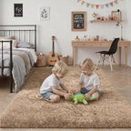 8x10 Area Rugs for Living Room Bedroom: Ultra Soft Fluffy Shag Rug Upgrade Non-Slip Non-Shedding Large Fuzzy Plush Carpet Indoor Floor Carpets for Kids Room Playroom Nursery Dorms Home Decor Beige