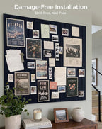 Aothia 12-Pack Felt Bulletin Board Tiles - 48x36 Modular Pin Board for Walls, 0.2" Thick Cork Board Alternative for Office & Classroom, 70 Adhesive Tabs & 40 Pushpins Included (Navy Blue)
