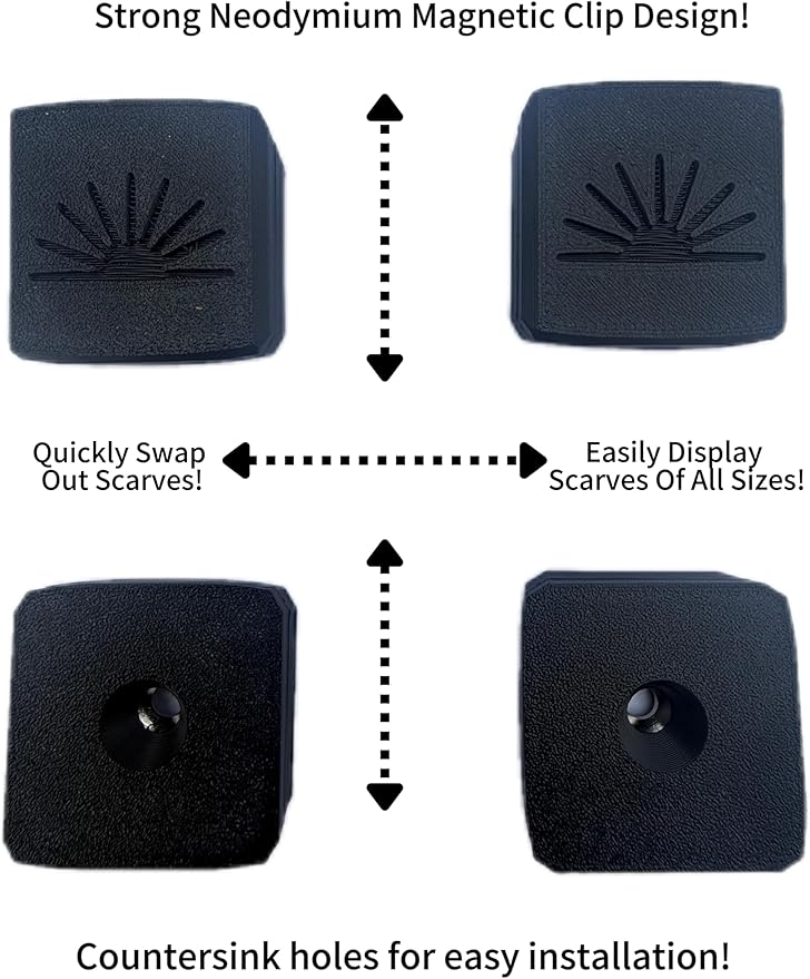 Magnetic Sports Scarf Wall Display (Black)