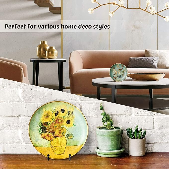 Mocoosy 2 Pack 4 Inch Plate Stands for Display - Black Iron Easel Plate Holder Display Stands Metal Frame Holder Stands for Pictures, Photo, Decorative Plate Dish and Tabletop Art