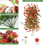 INQCMY 2Pcs Artificial Fake Hanging Flowers for Outdoors UV Resistant Artificial Plants for Spring Summer Decor Look Real Faux Flowers for Outside Home Planter Porch Patio Decor