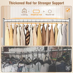 EAGMAK Heavy Duty Clothes Rack Load 420 LBS, 47.2" Long Rolling Garment Rack with Lockable Wheels, Standing Metal Clothing Hanger, Portable Wardrobe Sturdy Coat Organizer for Hanging Clothes (Silver)