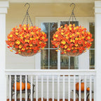 MARTINE MALL Artificial Fall Flowers for Outdoors, 24 Bundles Faux Fall Flower for Outdoor Planters UV Resistant Fall Flowers Artificial for Outdoors Fake Autumn Petunia for Front Porch(Mixed Color)