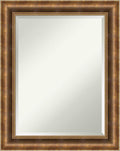 Amanti Art Bronze Wall Mirror 29x23 Manhattan Bronze Rectangle Bathroom Mirror for Wall Decor Living Room, Medium Traditional Wood Frame, Hangs Horizonally and Vertically, Bathroom Decor, Beveled Edge